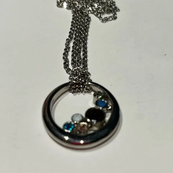 Lia Sophia Silver Necklace with Multicolor Gemstones - Picture 2 of 6